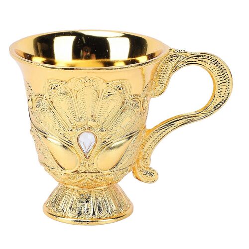 Verre À Vin Rétro En Métal Multifonctionnel Décoratif Verre À Liqueur Calice À Vin Pour Bar Vitrine Poignée Or