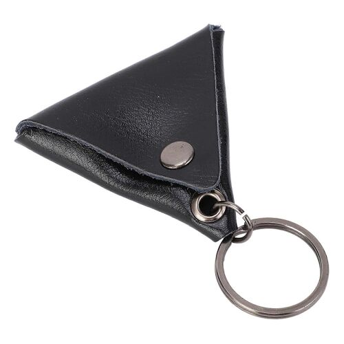 Guitare Médiator Sac Simili Cuir Imperméable Facile À Nettoyer Portable Porte-Clés Design Guitare Médiator Étui Noir