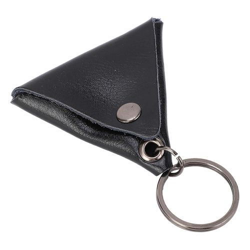 Guitare Médiator Sac Simili Cuir Imperméable Facile À Nettoyer Portable Porte-Clés Design Guitare Médiator Étui Noir