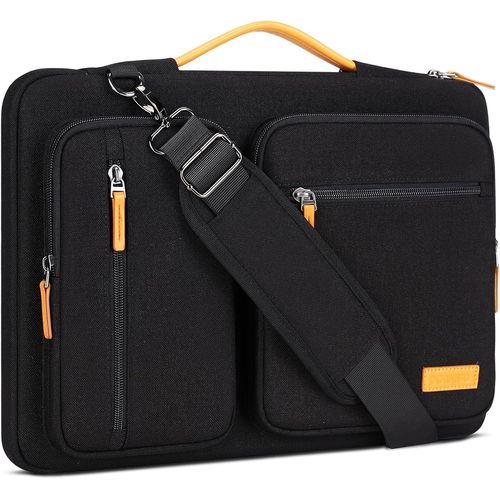 TIANYI-17,3 Pouces Sacoche Ordinateur Portable de Protection,Sac à Bandoulière Pochette Housse Imperméable Mallette Sac Messager pour 17-17,3"" Dell ASUS HP Chromebook Notebook,Noir