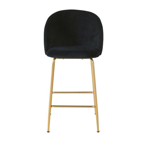 Chaise Pour Îlot Central En Velours Noir H65