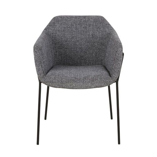 Chaise Gris Chiné Et Acier Noir