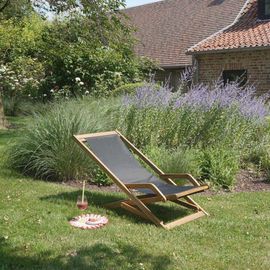 Transat En Acacia Massif Et Textilène Sea Noir