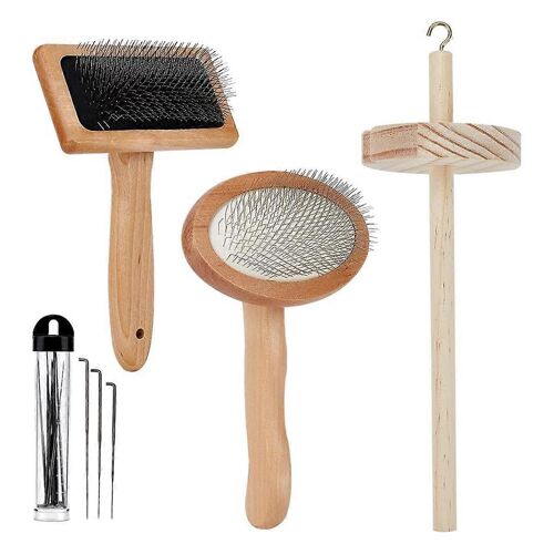 Lot De 4 Cardes À Laine En Bois,Brosses À Lisser,Outil De Feutrage