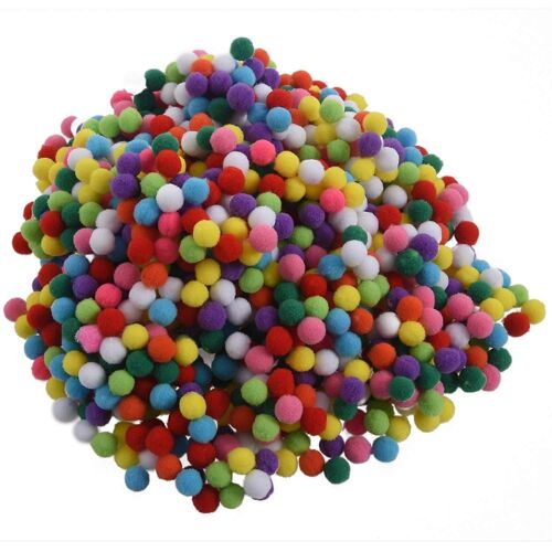 1000 Pcs 10mm Couleur Mélangée Moelleux Pom Poms Pompons Pour Enfants Artisanat