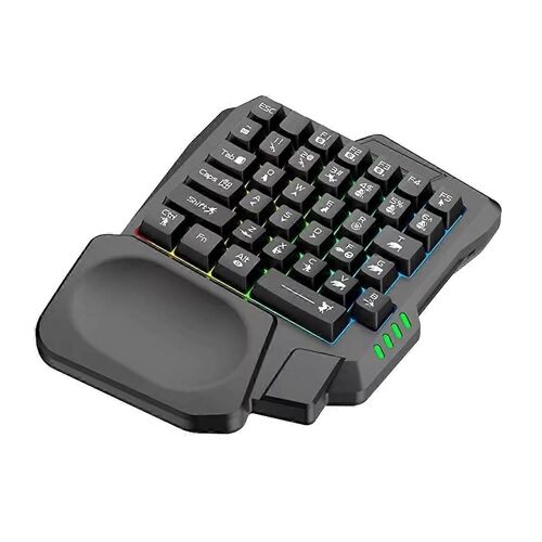 Clavier de jeu filaire USB à une main, 35 touches, ergonomique, rétroéclairé RVB, mini clavier pour ordinateur portable et de bureau