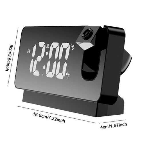 Miroir numérique 180 ° projecteur sur projecteur de plafond réveil de chevet chargement USB pour chambre Livi