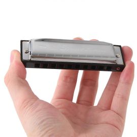 Cygne Harmonica 10 Trous Clé De C Argent Avec Étui Blues Harpe Acier Inoxydable Nouveau