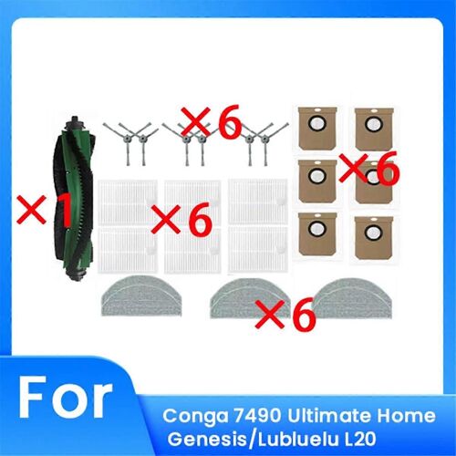 25 pcs pour Conga 7490 Ultimate Home Genesis/Lubluelu L20 Robot de balayage Accessoires Pièces de nettoyage Re