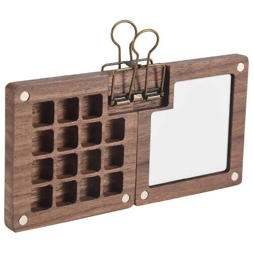 Palette D'aquarelle Portable,Palette De Carnet De Croquis De 15 Couleurs,Boîte De Palette En Bois,Palette De Peinture De Voyage (