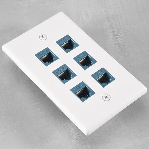 Plaque murale Ethernet Cat 6 6 ports,Plaque murale Ethernet femelle