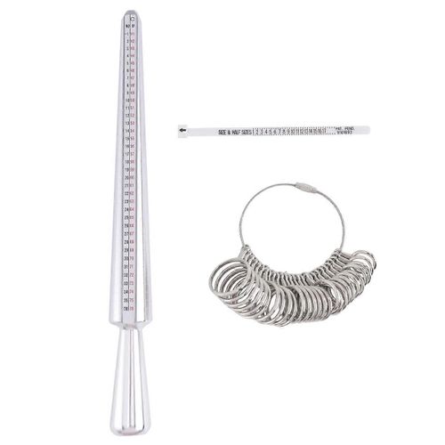 3pcs Ring Sizer Ensemble D'outils De Mesure,Jauges De Bague Avec Finger Sizer Mandrin Ring Sizer Pour Bijoux Siz