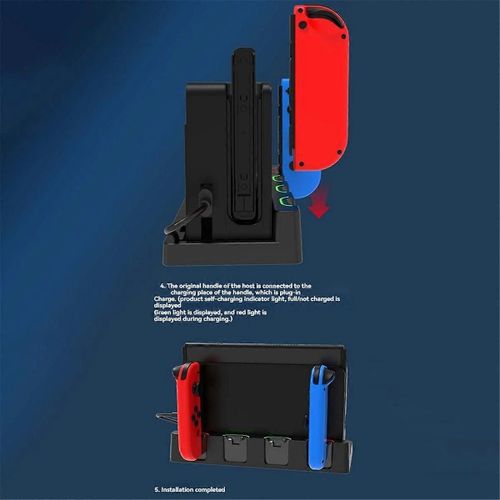 Pour Nintendo Switch Controller Chargeur Dock Stand Station Support 4 En 1 Pour Switch / Oled Prise En Charge Du Jeu D