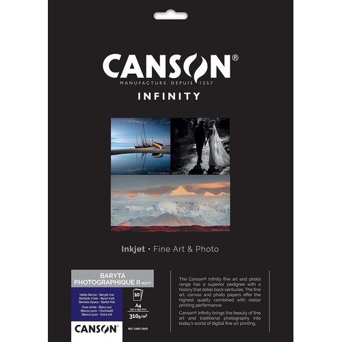 Hamiltion-Infinity Baryta Photographique Ii-Pochette 10 Feuilles Tirage Papier Photo Baryté-Extra Lisse Mat-310 G/M²-Blanc Pur