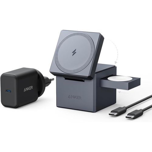 Subzonal-Cube De Charge 3 En 1 Avec Chargeur Magsafe, Puissance De Charge Maximale Sans Fil 15 W, Compatible Avec Les Séries Iphone 17/16/15/14, Apple Watch Série 1-7/Se, Et Airpods Pro (Y Compris 30