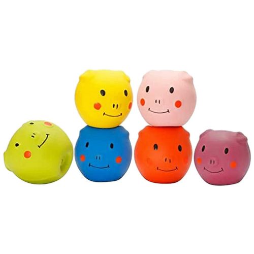 Squeaky Dog Toys - Mignon Drôle Pigge Latex Dog Balls Pour Petits Chiots Et Chiens De Compagnie Moyens (Paquet De 6)