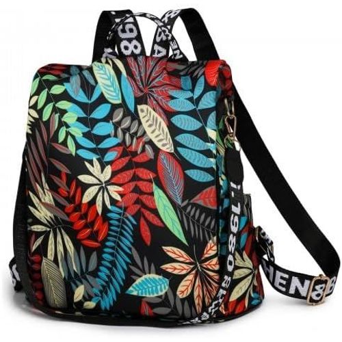 nzqaf-Sac à Dos pour Femme, Nylon Imperméable, 2 en 1 Sac à Dos Femme Imperméable, Anti-vol Scolaires Cartables, Sacs Portés dos Mode pour Voyage Léger, Collège, Vacances Ddécontractées