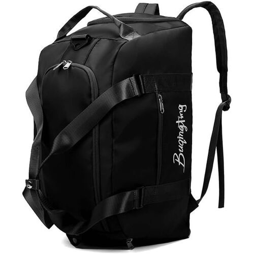 Acdsgd-Sac De Sport Homme Femme, Sacs De Voyage Grande Capacité Avec Compartiments Chaussures Poche Humide Et Manchon Pour Chariot, Sac À Dos Pour Gym, Fitness, Weekend Voyages, Natation, Yoga, Noir