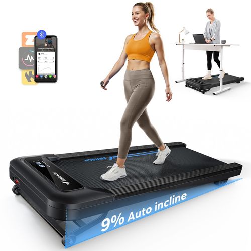 Tapis De Marche Merach, 9 Niveaux, 9% Inclinaison, 2,25 Cv, 1-6.4 Km/H, Connecté App, Télécommande Magnétique, Ecran Lcd, Silencieux