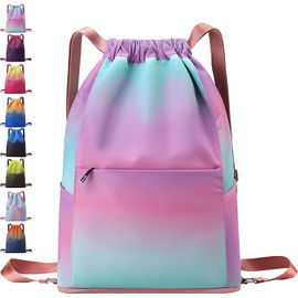 SLEP-Sac à Dos de Sport Imperméable, Sac à Dos Cordon Grand, Sac de Sport, Homme Femme Sac a Dos pour Shopping Yoga Sport Voyage