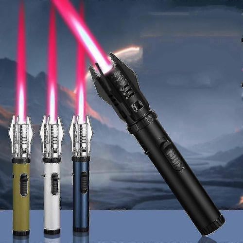Briquet sabre laser au butane, rechargeable, flamme jet, pour barbecue, bougie, camping (gaz non inclus) Dd - HZ vert