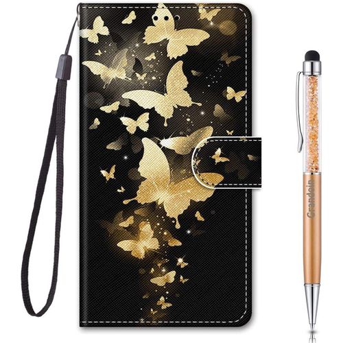 Coque Pour Samsung Galaxy M11 / A11, Mode Cratif Effet Bookstyle Dsign Tui De Protection Housse En Pu Cuir Avec Tpu Silicone Souple Phone Case Pour Galaxy M11 / A11 (Papillon Jaune)