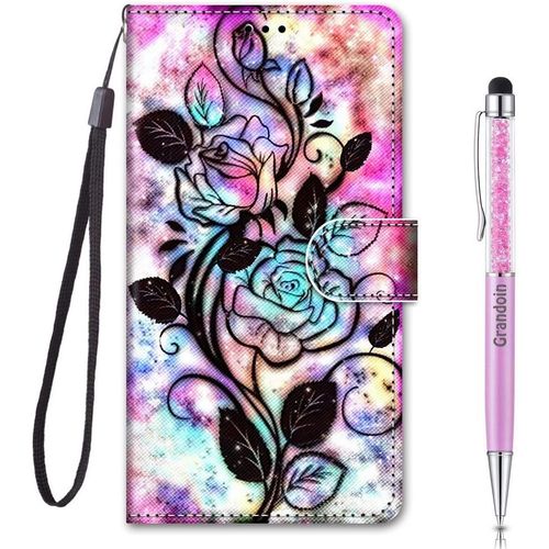 Coque Pour Samsung Galaxy M11 / A11, Mode Cratif Effet Bookstyle Dsign Tui De Protection Housse En Pu Cuir Avec Tpu Silicone Souple Phone Case Pour Galaxy M11 / A11 (Fleur Creuse)