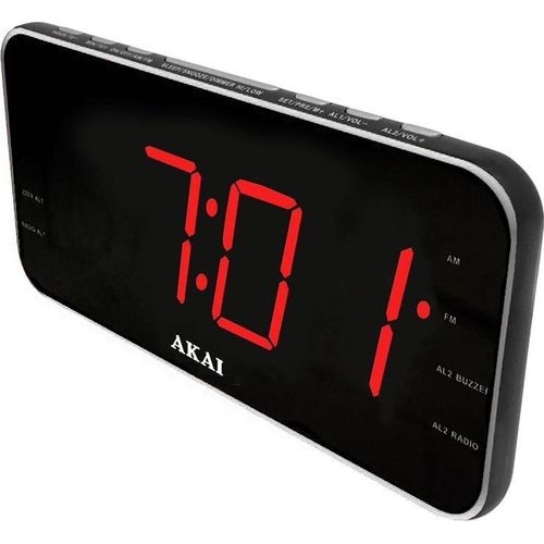 Akai Professional ACR-3899 Horloge radio num?rique noire (FM, AM, PLL), Radio, Rouge