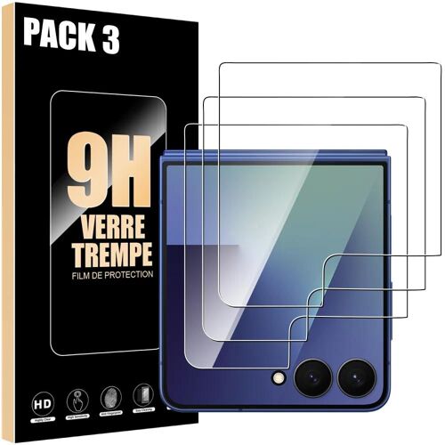 3 Verre Trempé pour Samsung Galaxy Z Flip 7, Protection d'écran Anti-Rayures 9H Antichoc Transparent - EFConnection