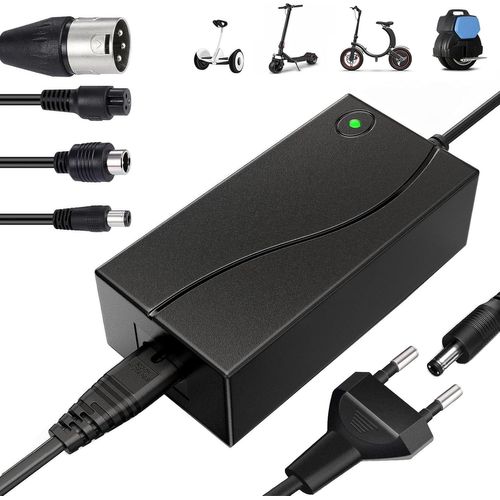 Chargeur Trotinette Electrique, 42v 2a Chargeur Hoverboard Avec 4 Connecteurs, 36v Universel Trottinette Batterie Chargeur Pour Scooter Électrique, Planche À Dérive, Monocycle, Xiaomi M365/Pro 2