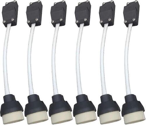 (Pack De 6) Gu10 Support De Lampe Base En Céramique Et Bornier / Pont Avec Câble Et Manchon D'isolation - Adaptateur De Connecteur De Douille D'ampoule Pour Led Et Halogène