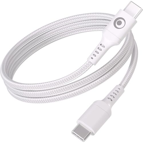 Câble Tissé USB-C vers USB-C 2m 5A PD 100W Ultra Résistant BigBen Connected Blanc