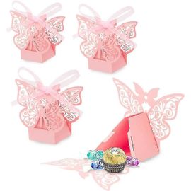 Boîte Cadeau Papillon, 50 Pièces Boîte De Faveur De Mariage, Boîte À