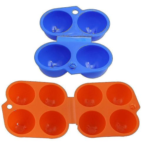 2 Pcs 2 + 4 Grilles Snap Lock Oeuf Boîte Holder Portable Coffre-fort En Plastique Oeufs Conteneur Pour Pique-En Plein Air Autonome Excursion Barbecue Pêche Camping (aléatoire