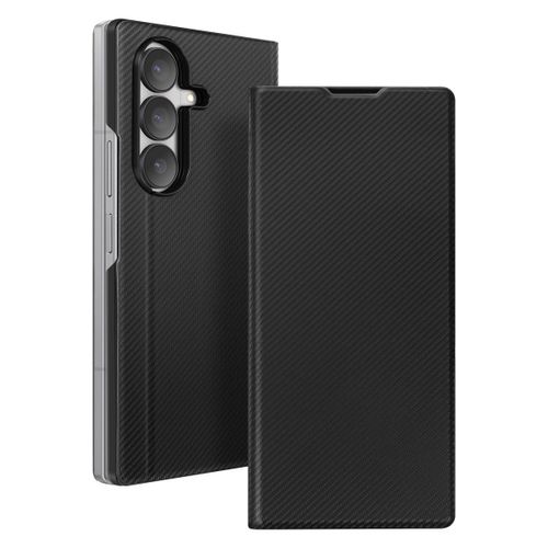 Étui Folio pour Galaxy Z Fold 7 Finition Texturé avec Fonction Support Noir