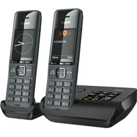 CHECARZHN--NO1-Comfort 520A Duo - 2 Téléphone Dect Sans Fil Avec Répondeur - Design Élégant - Qualité Audio Supérieure - Blocage D'Appels - JusquÀ 200 Contacts, Gris Foncé [Version França ]