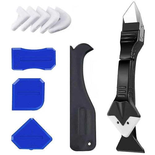 Ensemble d'outils de calfeutrage en silicone 10pcs,outil de finition 3 en 1 de dissolvant de coulis de lissage en silicone,grattoir de truelle en silicone,pour la cuisine de salle de bain