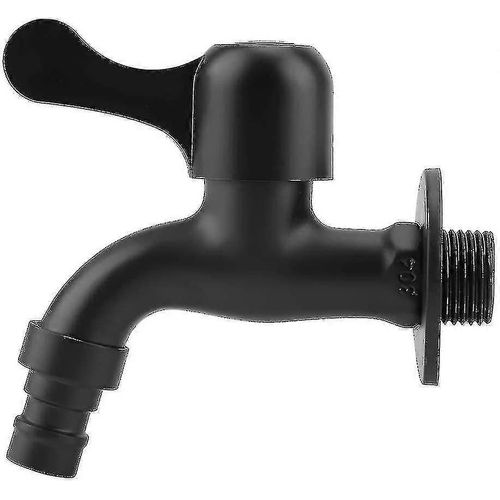 Robinet d'eau de jardin à montage mural noir en acier inoxydable (calibre 1/2) (kui)