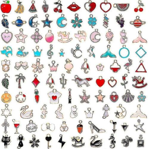 Alliage Assorti Émail Ch ,100 Pcs Noeud Noeud Chat Talons Hauts Sac À Main Beau Motif Ch Pour Les Femmes Filles Bricolage Bijoux-1