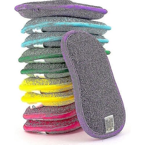 Ensemble De 10 Éponges Microfibres Lavables Et Réutilisables - Lave-vaisselle Et Éponge De Cuisine - Eco-Friendly - Plusieurs Couleurs - Magic Double-face Multi-usage
