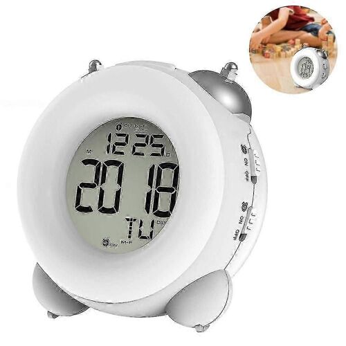 Horloge numérique simple Réveil fort à piles Facile à régler Horloge LCD portable portable à double cloche Snooze pour les enfants