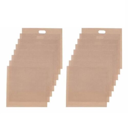 12pcs Sac Grille-pain Réutilisable Sac De Cuisson De Pain Antiadhésif Sacs À Sandwich Outils De Chauffage De Pain Grillé 17x19cm (kui)