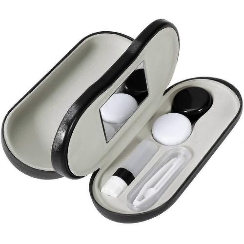 Étui À Lentilles De Contact - Étui À Lunettes Kit De Voyage Double Face 2 En 1 - Conception Étanche - Pince À Épiler Et Applicateur Inclus - Parfait Pour Les Voyages À Domicile 