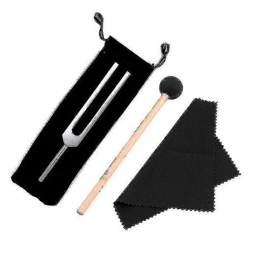 Diapason 528 Hz Outils de relaxation curative avec marteau en silicone Sac de rangement en tissu de nettoyage