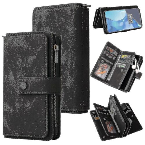 Oneplus 9 Pro Case Wallet Flip Card Holder Cuir Pu Housse de protection magnétique à rabat - Noir