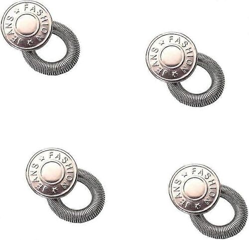 4 Pcs Rallonge De Bouton Pour Pantalon De Jeans,Rallonges De Taille Élastique,Bouton De Jean,Rallonge De Bouton Élastique En Métal,Pour Jeans,Pantalons,Jupes
