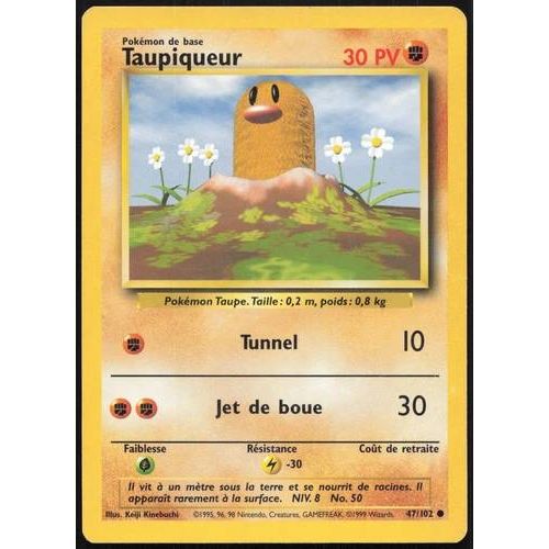 Carte Pokémon Taupiqueur 47/102 Set De Base Français