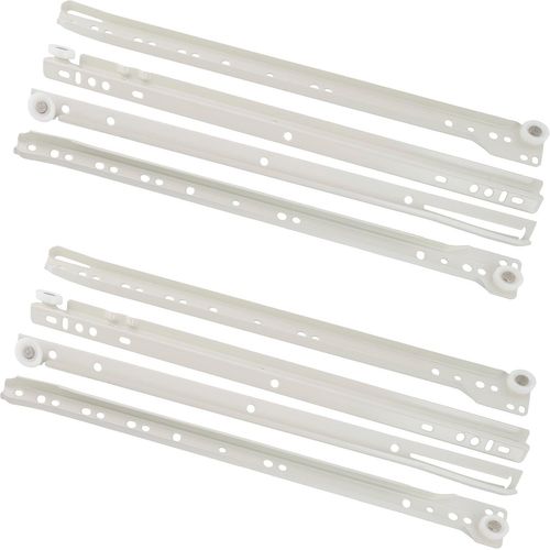 C41023-2 Ensembles de coulisses/glissières à galets 35 cm-pour 2 tiroirs-charge maximale 25 kg-rail de guidage-en acier-armoire placard commode meuble assemblage