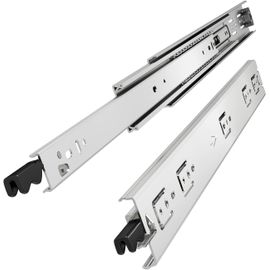 Glissière de tiroir robuste de 350 mm avec serrure #VD1551,capacité de charge jusqu'à 68 kg,extension complète à 3 volets,roulement à billes,montage latéral,noir,1 paire