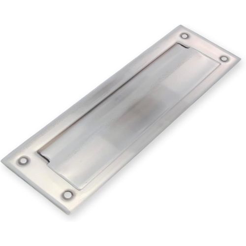 Boîte aux lettres pour murs ou portes intérieures et extérieures|Dimensions totales 254x73 mm-Dimensions de l'ouverture 198x48 mm|En acier inoxydable|Couleur argentée